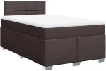 vidaXL Κρεβάτι Boxspring με Στρώμα Σκούρο Καφέ 120x200 εκ. Υφασμάτινο