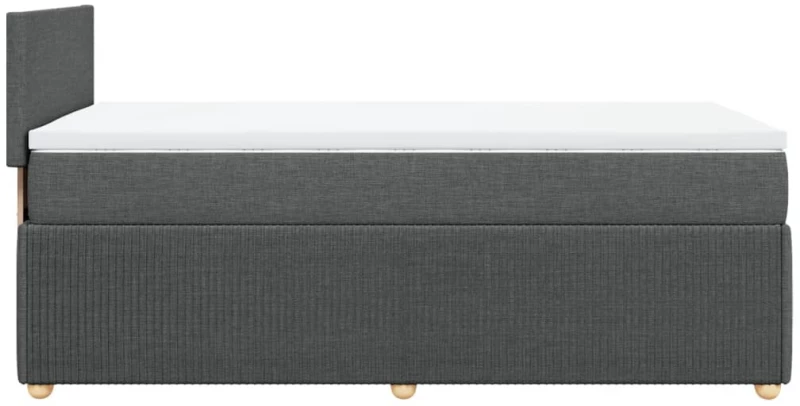 vidaXL Κρεβάτι Boxspring με Στρώμα Σκούρο Γκρι 90x190 εκ. Υφασμάτινο