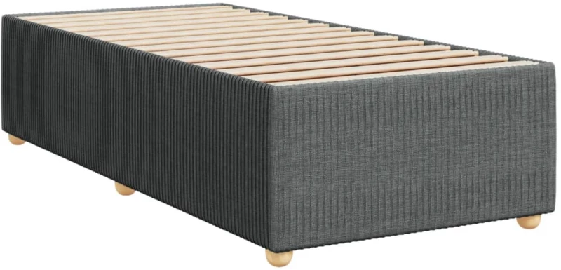vidaXL Κρεβάτι Boxspring με Στρώμα Σκούρο Γκρι 90x190 εκ. Υφασμάτινο