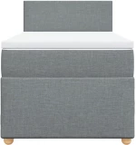 vidaXL Κρεβάτι Boxspring με Στρώμα Ανοιχτό Γκρι 90x200 εκ. Υφασμάτινο
