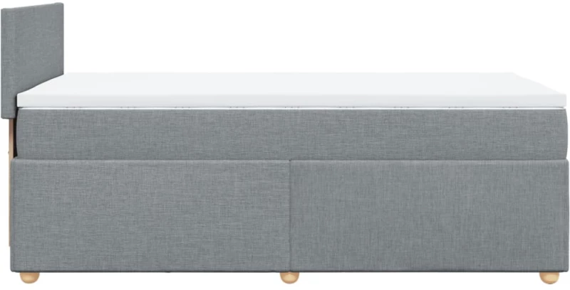 vidaXL Κρεβάτι Boxspring με Στρώμα Ανοιχτό Γκρι 90x200 εκ. Υφασμάτινο