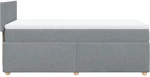vidaXL Κρεβάτι Boxspring με Στρώμα Ανοιχτό Γκρι 90x200 εκ. Υφασμάτινο