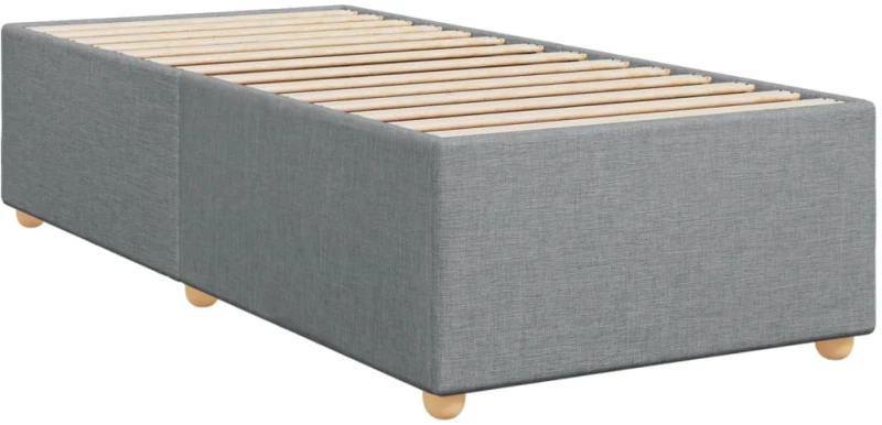 vidaXL Κρεβάτι Boxspring με Στρώμα Ανοιχτό Γκρι 90x200 εκ. Υφασμάτινο