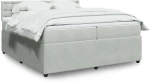 vidaXL Κρεβάτι Boxspring με Στρώμα Ανοιχτό Γκρι 200x200 εκ. Βελούδινο