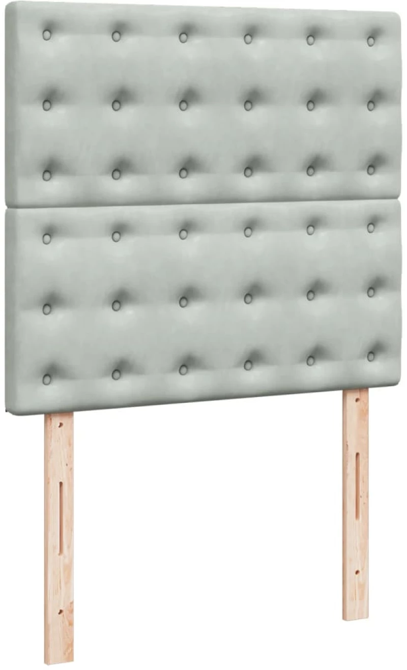 vidaXL Κρεβάτι Boxspring με Στρώμα Ανοιχτό Γκρι 100x200 εκ. Βελούδινο
