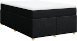 vidaXL Κρεβάτι Boxspring με Στρώμα Μαύρο 120x200 εκ. Υφασμάτινο