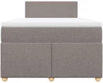 vidaXL Κρεβάτι Boxspring με Στρώμα Taupe 120x200 εκ. Υφασμάτινο