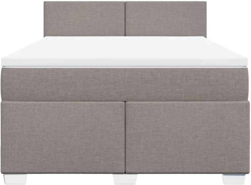 vidaXL Κρεβάτι Boxspring με Στρώμα Taupe 140x200 εκ. Υφασμάτινο