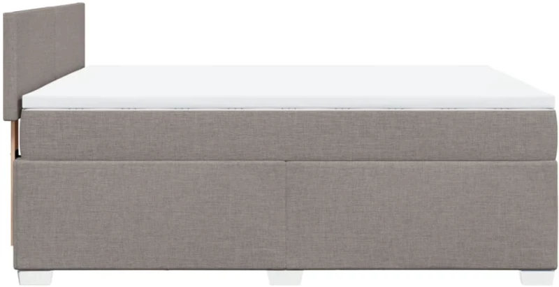 vidaXL Κρεβάτι Boxspring με Στρώμα Taupe 140x200 εκ. Υφασμάτινο