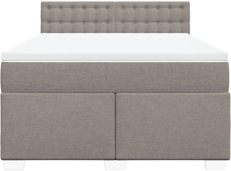 vidaXL Κρεβάτι Boxspring με Στρώμα Taupe 160x200 εκ. Υφασμάτινο