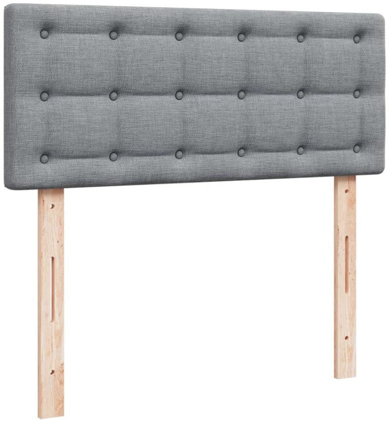 vidaXL Κρεβάτι Boxspring με Στρώμα Ανοιχτό Γκρι 120x200 εκ. Υφασμάτινο