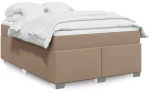 vidaXL Κρεβάτι Boxspring με Στρώμα Καπουτσίνο 160x200εκ.από Συνθ.Δέρμα