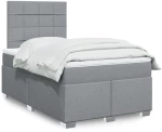 vidaXL Κρεβάτι Boxspring με Στρώμα Ανοιχτό Γκρι 120x200 εκ. Υφασμάτινο