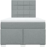 vidaXL Κρεβάτι Boxspring με Στρώμα Ανοιχτό Γκρι 120x200 εκ. Υφασμάτινο