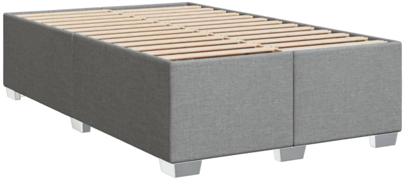 vidaXL Κρεβάτι Boxspring με Στρώμα Ανοιχτό Γκρι 120x200 εκ. Υφασμάτινο