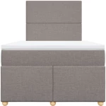 vidaXL Κρεβάτι Boxspring με Στρώμα Taupe 120x200 εκ. Υφασμάτινο