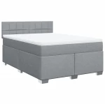 vidaXL Κρεβάτι Boxspring με Στρώμα Αν. Πράσινο 160x200εκ Υφασμάτινο