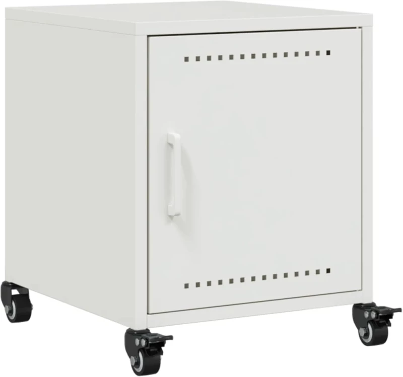 vidaXL Κομοδίνα 2 τεμ. Λευκό 36x39x43,5 εκ. από Χάλυβα