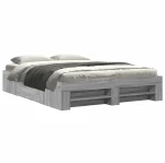 vidaXL Πλαίσιο Κρεβατιού Γκρι Sonoma 150x200 εκ. Επεξεργασμένο Ξύλο