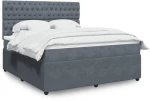vidaXL Κρεβάτι Boxspring με Στρώμα Σκούρο Γκρι 180x200 εκ. Βελούδινο