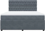 vidaXL Κρεβάτι Boxspring με Στρώμα Σκούρο Γκρι 180x200 εκ. Βελούδινο