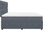 vidaXL Κρεβάτι Boxspring με Στρώμα Σκούρο Γκρι 180x200 εκ. Βελούδινο