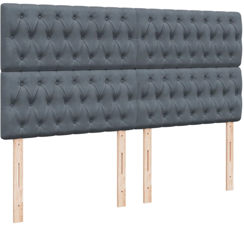 vidaXL Κρεβάτι Boxspring με Στρώμα Σκούρο Γκρι 180x200 εκ. Βελούδινο