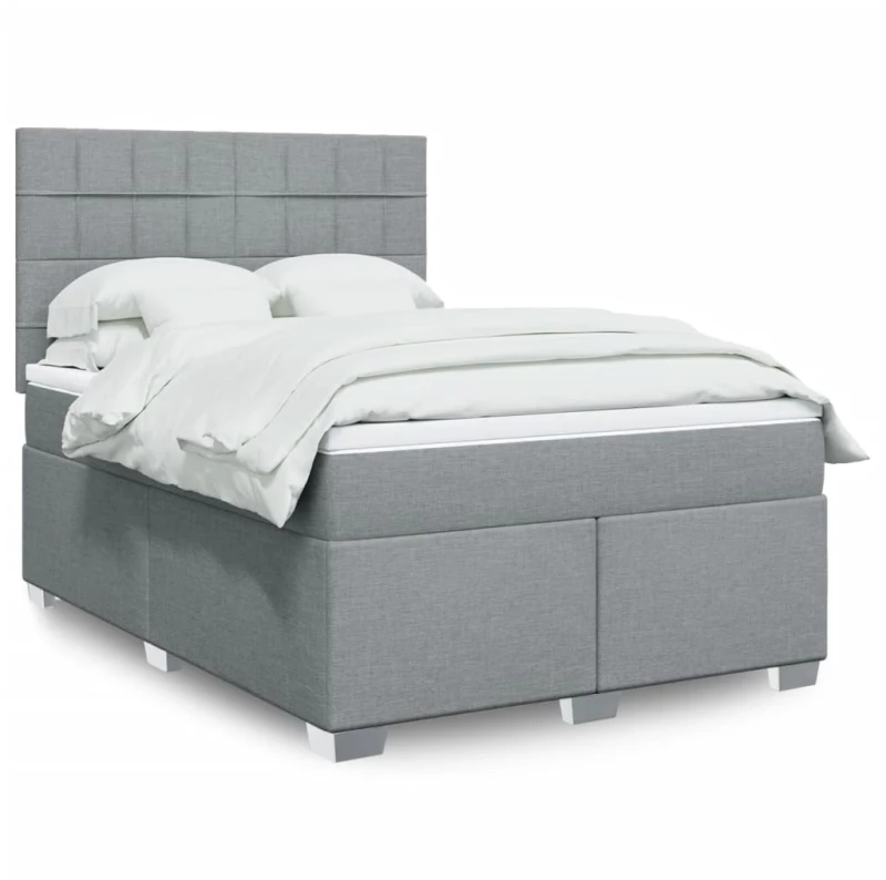 vidaXL Κρεβάτι Boxspring με Στρώμα Αν. Πράσινο 160x200εκ Υφασμάτινο