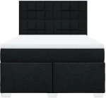 vidaXL Κρεβάτι Boxspring με Στρώμα Μαύρο 140x200 εκ. Υφασμάτινο