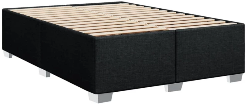 vidaXL Κρεβάτι Boxspring με Στρώμα Μαύρο 140x200 εκ. Υφασμάτινο