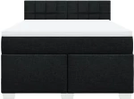 vidaXL Κρεβάτι Boxspring με Στρώμα Μαύρο 160x200 εκ. Υφασμάτινο