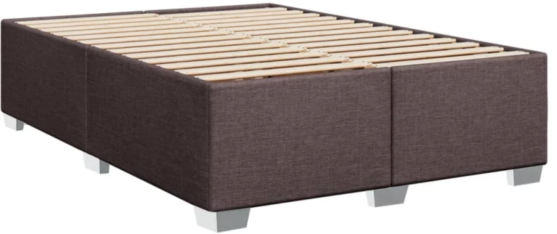 vidaXL Κρεβάτι Boxspring με Στρώμα Σκούρο Καφέ 140x200 εκ Υφασμάτινο