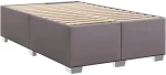 vidaXL Κρεβάτι Boxspring με Στρώμα Γκρι 120x190εκ. από Συνθετικό Δέρμα