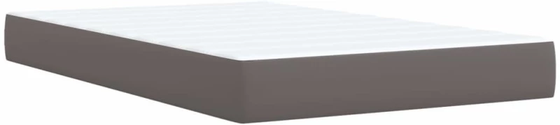 vidaXL Κρεβάτι Boxspring με Στρώμα Γκρι 120x190εκ. από Συνθετικό Δέρμα