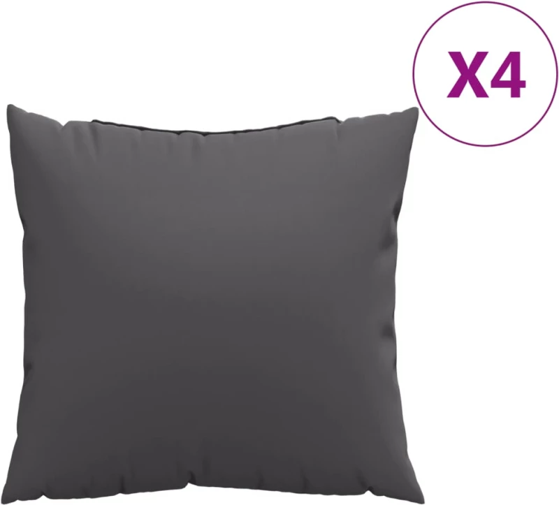 vidaXL Μαξιλάρια Καναπέ 4 τεμ. Ανθρακί 40 x 40 εκ. Υφασμάτινα