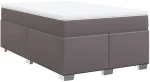 vidaXL Κρεβάτι Boxspring με Στρώμα Γκρι 120x190εκ. από Συνθετικό Δέρμα