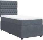 vidaXL Κρεβάτι Boxspring με Στρώμα Σκούρο Γκρι 80x200 εκ. Βελούδινο