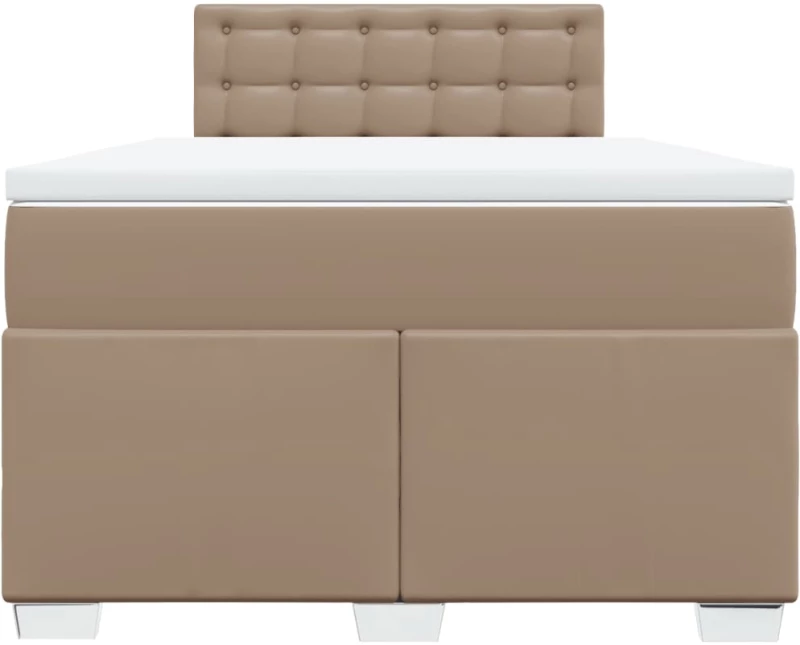 vidaXL Κρεβάτι Boxspring με Στρώμα Καπουτσίνο 120x200εκ.από Συνθ.Δέρμα