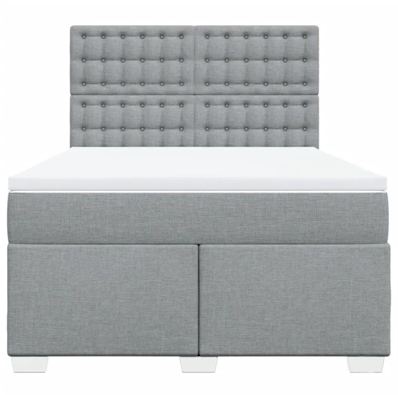 vidaXL Κρεβάτι Boxspring με Στρώμα Ανοιχτό Γκρι 140x200 εκ. Υφασμάτινο