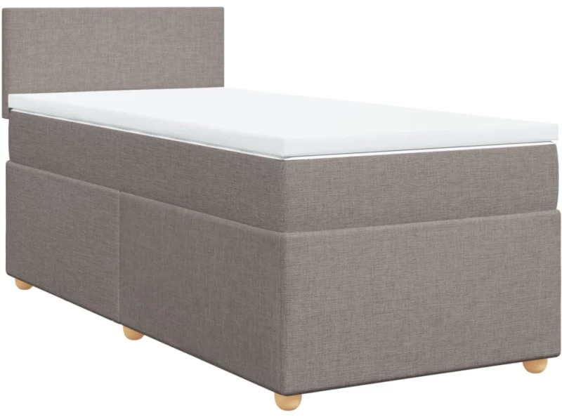 vidaXL Κρεβάτι Boxspring με Στρώμα Taupe 80x200 εκ. Υφασμάτινο