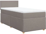 vidaXL Κρεβάτι Boxspring με Στρώμα Taupe 80x200 εκ. Υφασμάτινο