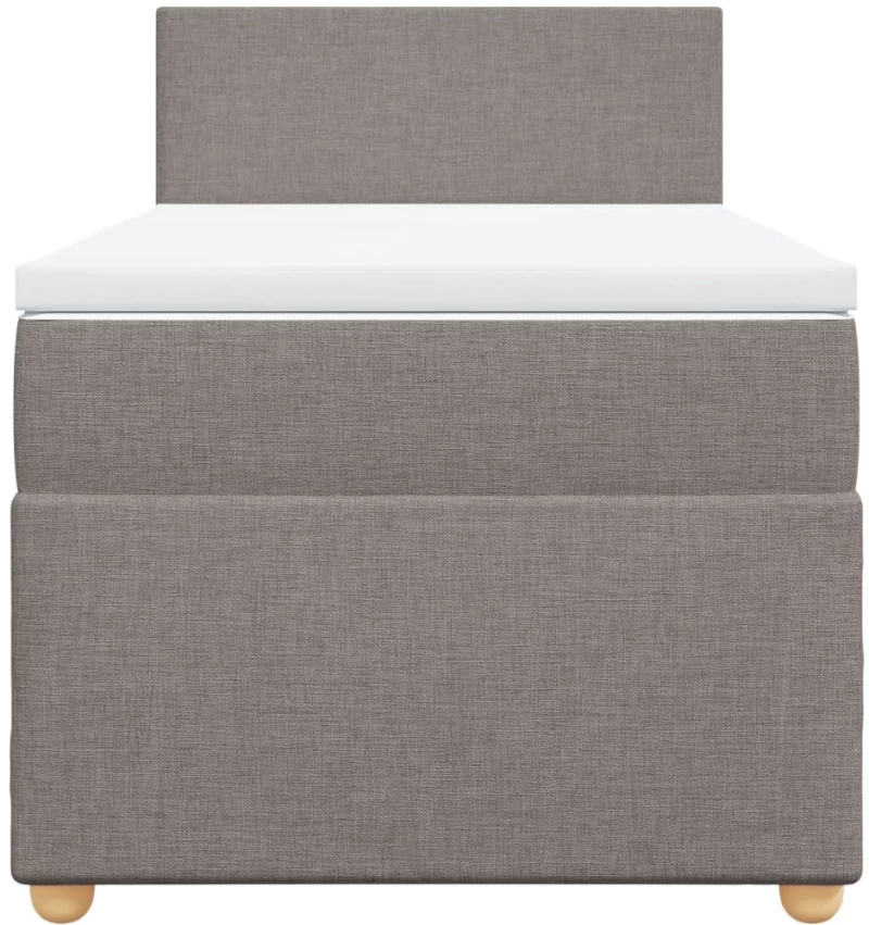 vidaXL Κρεβάτι Boxspring με Στρώμα Taupe 80x200 εκ. Υφασμάτινο