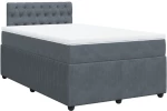 vidaXL Κρεβάτι Boxspring με Στρώμα Σκούρο Γκρι 120x190 εκ. Βελούδινο
