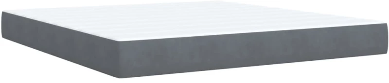 vidaXL Κρεβάτι Boxspring με Στρώμα Σκούρο Γκρι 180x200 εκ. Βελούδινο