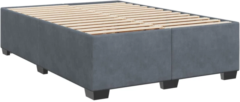vidaXL Κρεβάτι Boxspring με Στρώμα Σκούρο Γκρι 140x200 εκ. Βελούδινο