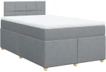 vidaXL Κρεβάτι Boxspring με Στρώμα Ανοιχτό Γκρι 120x200 εκ. Υφασμάτινο
