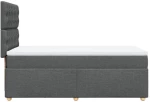 vidaXL Κρεβάτι Boxspring με Στρώμα Σκούρο Γκρι 100x200 εκ. Υφασμάτινο