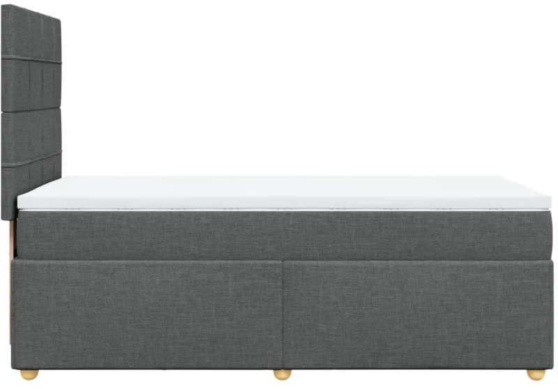 vidaXL Κρεβάτι Boxspring με Στρώμα Σκούρο Γκρι 100x200 εκ. Υφασμάτινο