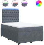 vidaXL Κρεβάτι Boxspring με Στρώμα Σκούρο Γκρι 120x190 εκ. Βελούδινο
