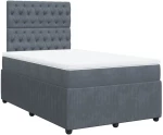 vidaXL Κρεβάτι Boxspring με Στρώμα Σκούρο Γκρι 120x190 εκ. Βελούδινο